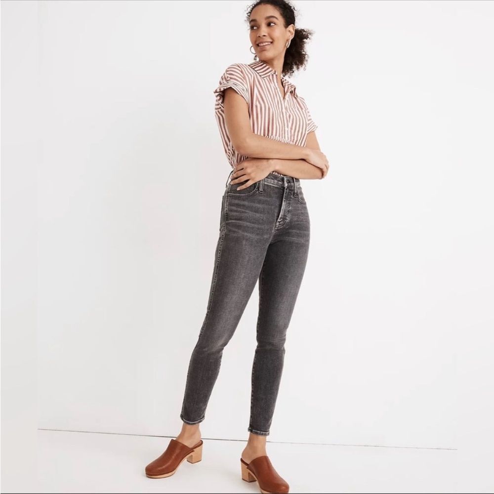 Madewell 10" High-Rise Skinny Crop Jeans in Grey Gray Size Tag 24 / Fit 25